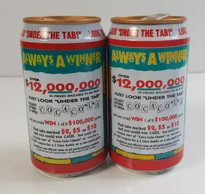 2 Empty Soda Cans Opened From The Top. Good Condition. *when you see this ad means the item is avail...