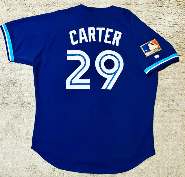 JOE CARTER AUTHENTIC Russell Athletic TORONTO BLUE JAYS Jersey 48