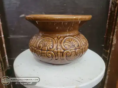 Antique Yellow Ware Spitoon, View more