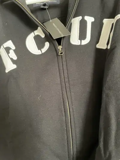 Mens FCUK Full Zip Sweater. Brand New. Black., View more