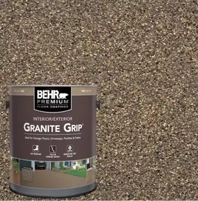 Hello, We have 4 gallons of Behr Granite Grip Interior/Exterior Floor Covering in Autumn Mountain co...