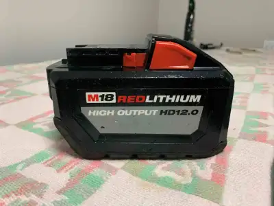 12Ah As New M18 High Output, HD BATTERY - WARRANTY. Sells $460, View more