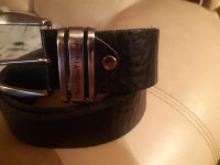 Valentino Black Leather Belt And Buckle  Made In Italy New