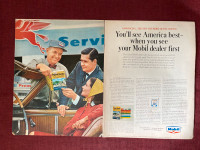 1965 Mobil Dealer Large 2-Page Original Ad