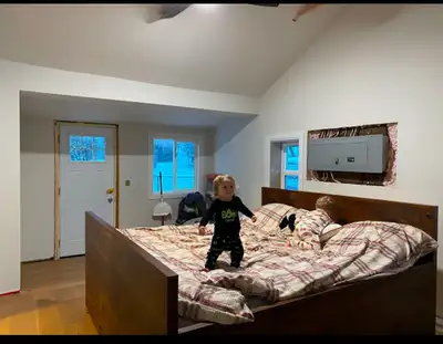 Beautifully Hand Crafted walnut King Bed, View more