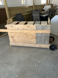 Hog Crate On Wheels: Great for weighing individual Hogs. $50