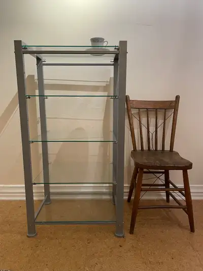 Glass & Metal shelving unit (downtown Ottawa), View more