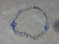1920s Art Deco purple & clear glass bead necklace