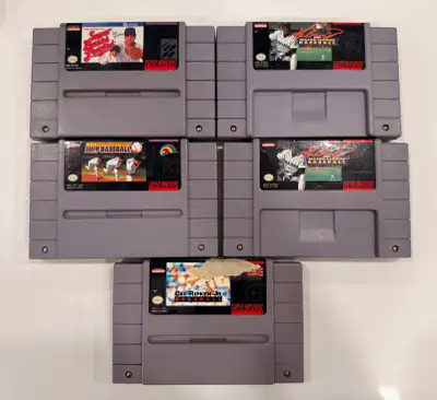 Super Nintendo SNES Baseball Game Lot of 5, View more