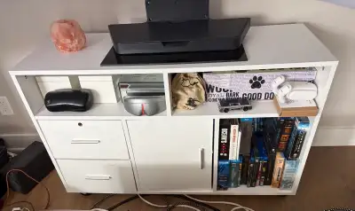 White Media Cart / Book Shelf, View more