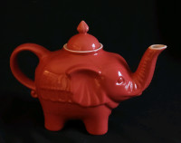 Red Elephant 32 oz. Stovetop Safe Porcelain China Teapot