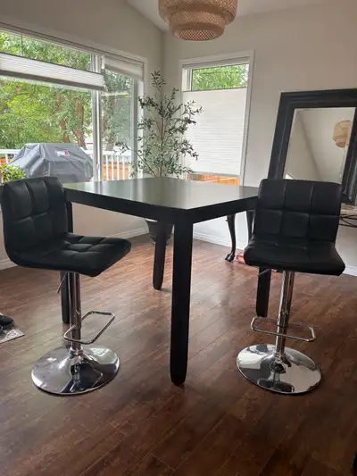 kitchen table and 2 bar stools, View more