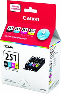 Canon CLI-251 Black & Colour Ink Cartridges Value Pack (6513B009