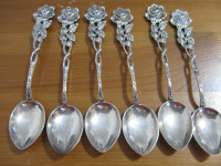 Silver Hildesheimer Rose Demitasse Spoons