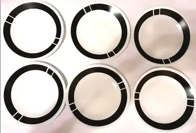 6 CORELLE VITRELLE GLASS DARK BLUE COLOR PLATES 6 3/4" DIAMETERS, View more