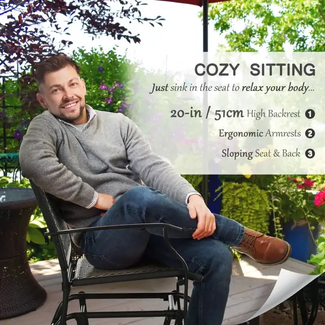 Outdoor Glider Chair,  Porch Glider, Patio Rocker for Deck with  in Patio & Garden Furniture in Markham / York Region - Image 6
