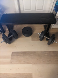 Workout Bench and Dumbbells with Removable Weights 