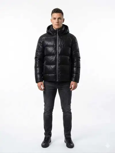 Baerskin Mens Large Black Winter Jacket Puffer Duck Down Coat , View more