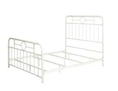 Antiqua Metal Pipe Queen Size Bed in Antique White, View more