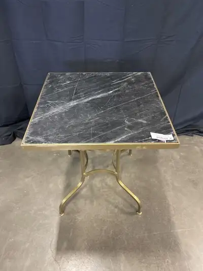 SLATE TOP GOLD BASE HEAVY ENDTABLE, View more