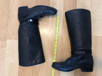 Santana leather winter boots size 9 $65, lined 15" boots, used