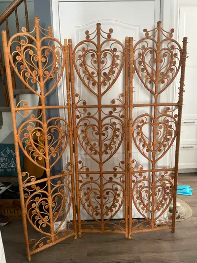Rattan folding screen, View more