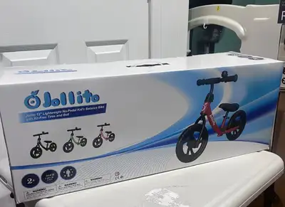 (New) Jollito 12" Lightweight No-Pedal Kids Balance Bike – Red, View more