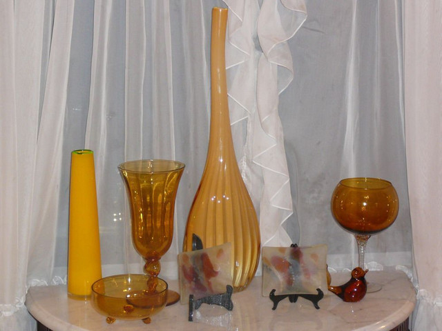 Superbe ensemble d'accessoires de décoration, verre Murano ambre dans Décoration intérieure et accessoires  à Ville de Montréal - Image 4