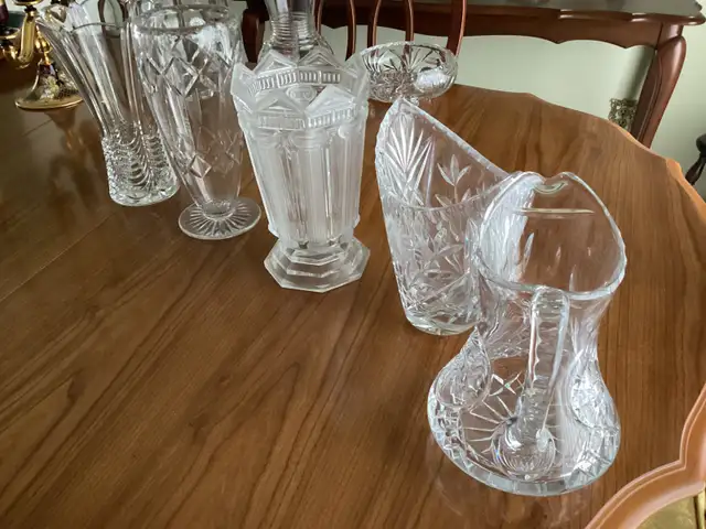 CRYSTAL VASES, PITCHER GLASS VASES DISH. 593 in Home Décor & Accents in Calgary - Image 6