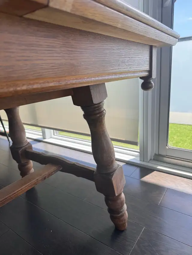 Vintage French Solid Wood Extendable Dining Table – Parquet Top in Dining Tables & Sets in City of Toronto - Image 3