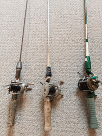 5) vintage fishing rods reels - sporting goods - by owner - sale