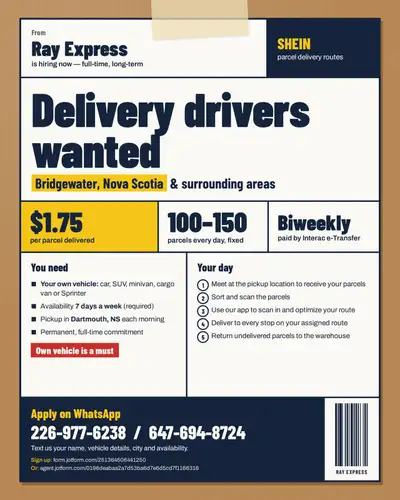 Urgent Full time Delivery Driver with own car, View more