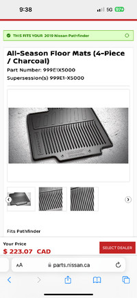 Nissan Pathfinder “ Weather Tech “ floor mats
