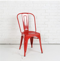 Metal Cafe Chair - Red