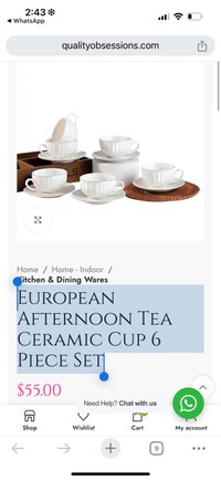 New European Afternoon Tea Ceramic Cup 6 Piece Set City of Toronto Toronto (GTA) Preview