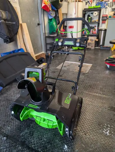 Greenworks 80v pro 20" snowblower with battery and charger, View more
