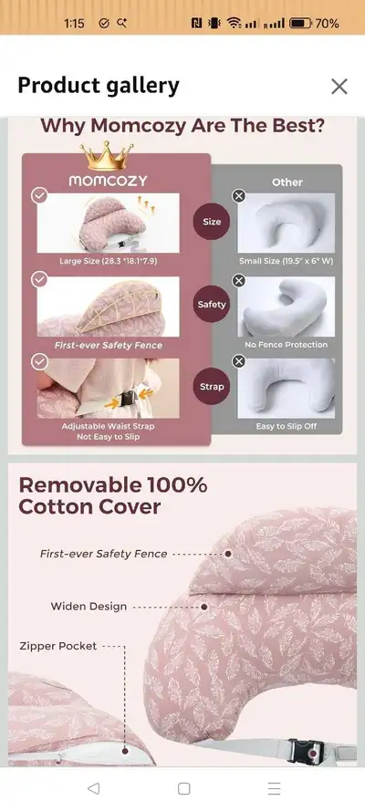 Momcozy Original Nursing Pillow and Positioner, View more