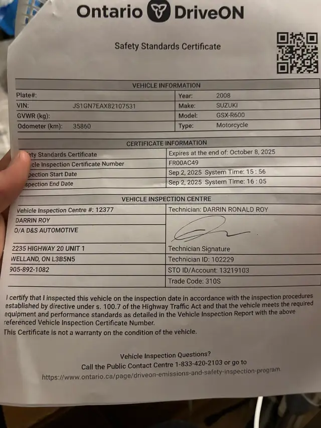 2008 gsxr 600 in Sport Bikes in St. Catharines - Image 8