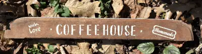 HANDMADE WOODEN COFFEEHOUSE SIGN, View more