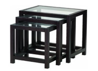 Nesting coffee tables with glass top from Ikea MARTORP, set of 3
