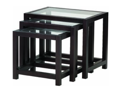 Nesting coffee tables with glass top from Ikea MARTORP, set of 3, View more
