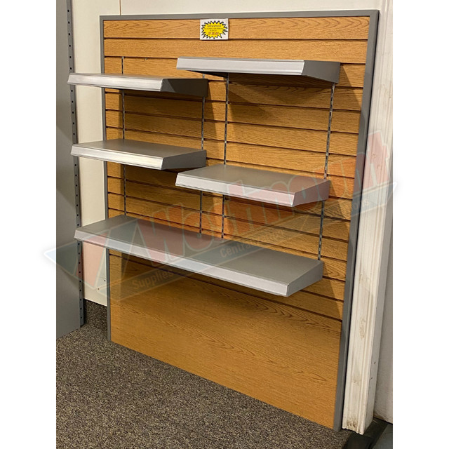 Oak Slatwall with 3 Shelves in Industrial Shelving & Racking in Edmonton