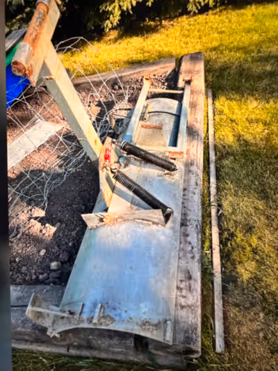 Home made, heavy, Stainless steel quad snow blade - approx 56.5" x 17"= 50" with a 6" 'wing' that ca...