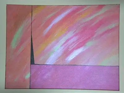 Original Acrylic on Canvas Painting " Cotton Candy Sky 2 " Calgary Artist New measures 18 inches X 2...