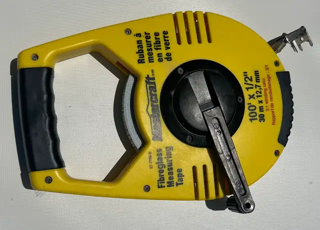 Mastercraft 100' Fibreglass Measuring Tape – Contractor  Reel in Hand Tools in London - Image 2
