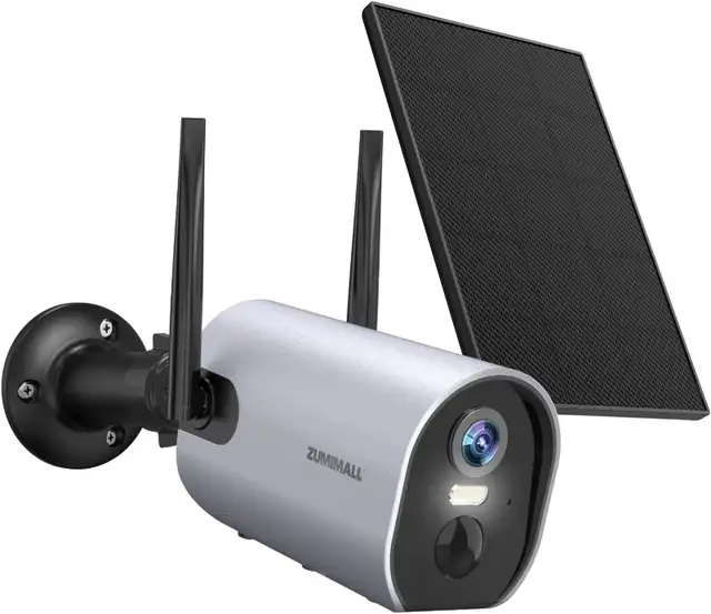 2K Solar Powered Security Camera Spotlight & Siren/2.4G WiFi