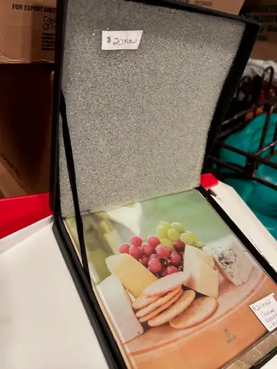 Glass cutting board, Cheese board $20 with utensils, new, View more