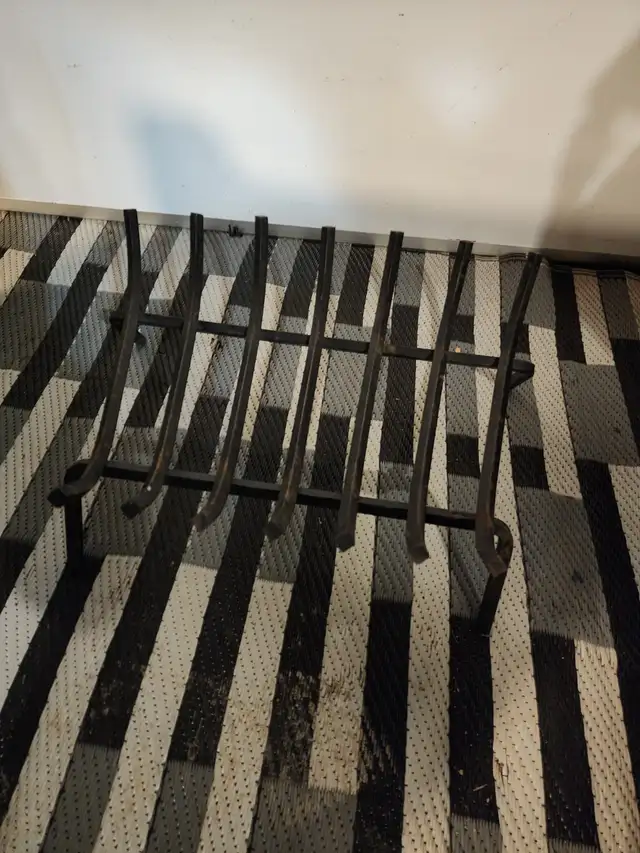 Fire grate rod iron holder fireplace metal