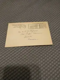 1933 USA Library of Congress postal card mailed to Toronto