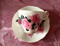 Regency Teacup and Saucer Open Pink Roses